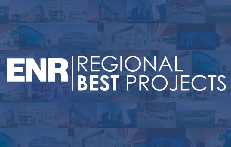 Enr regional best projects banner with a collage of construction and architecture images in the background.