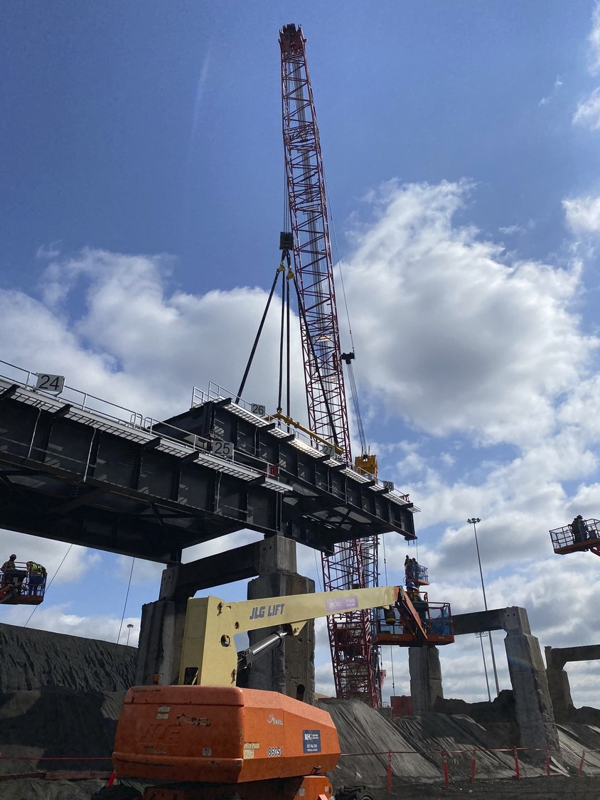 railroad trestle replacement; critical lift