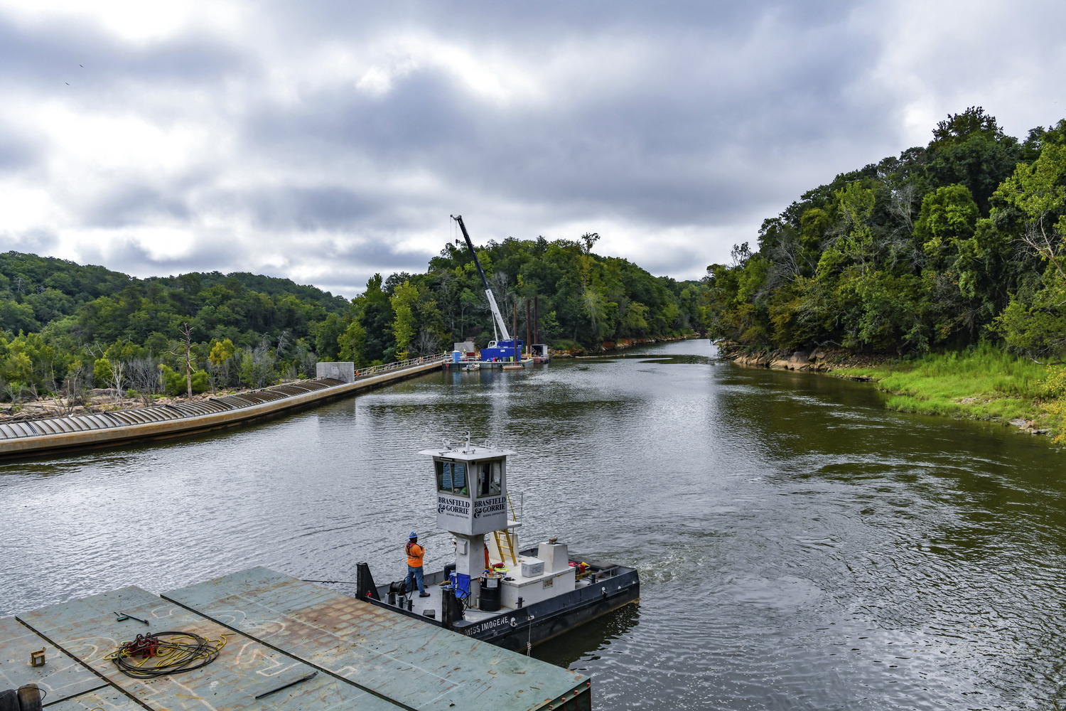 Tugboat, barge