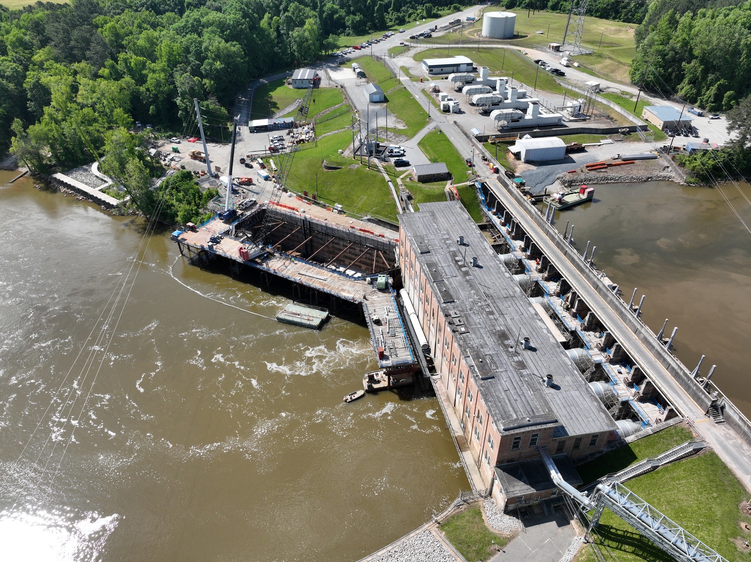 Drone photos of Blewett Falls Upstream Fish Passage