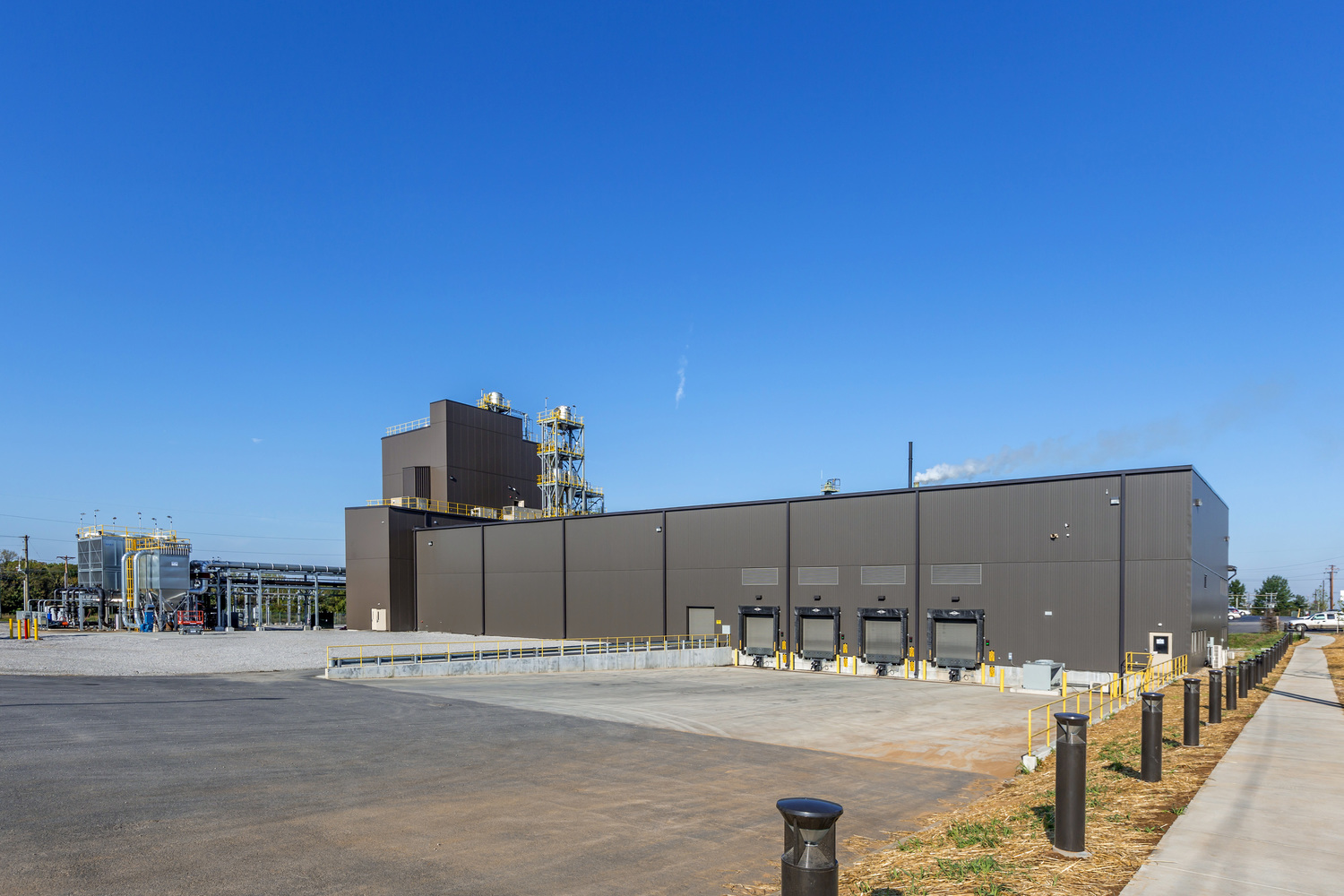 Eastern elevation of warehouse and shipping dock