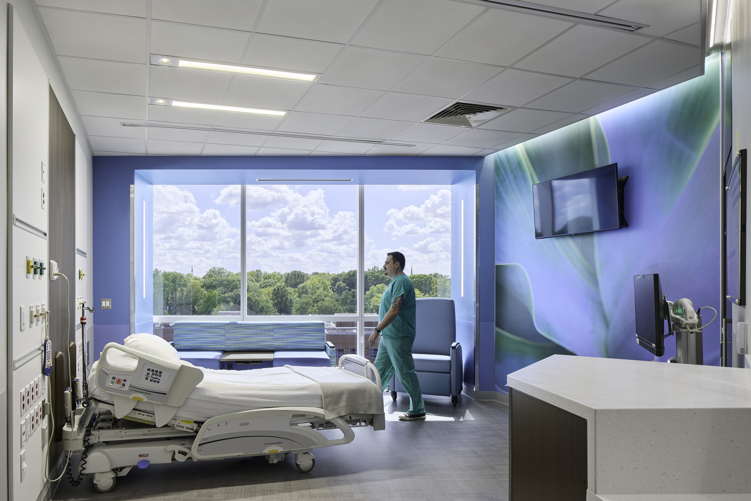 Please note, images cannot be used for any form of advertisement. 

Final interior photos of the Freischlag Tower on the Atrium Health Wake Forest Baptist campus in Winston-Salem, NC. 